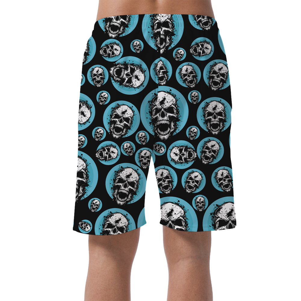 Scary Skull Halloween Hawaiian Beach Shorts