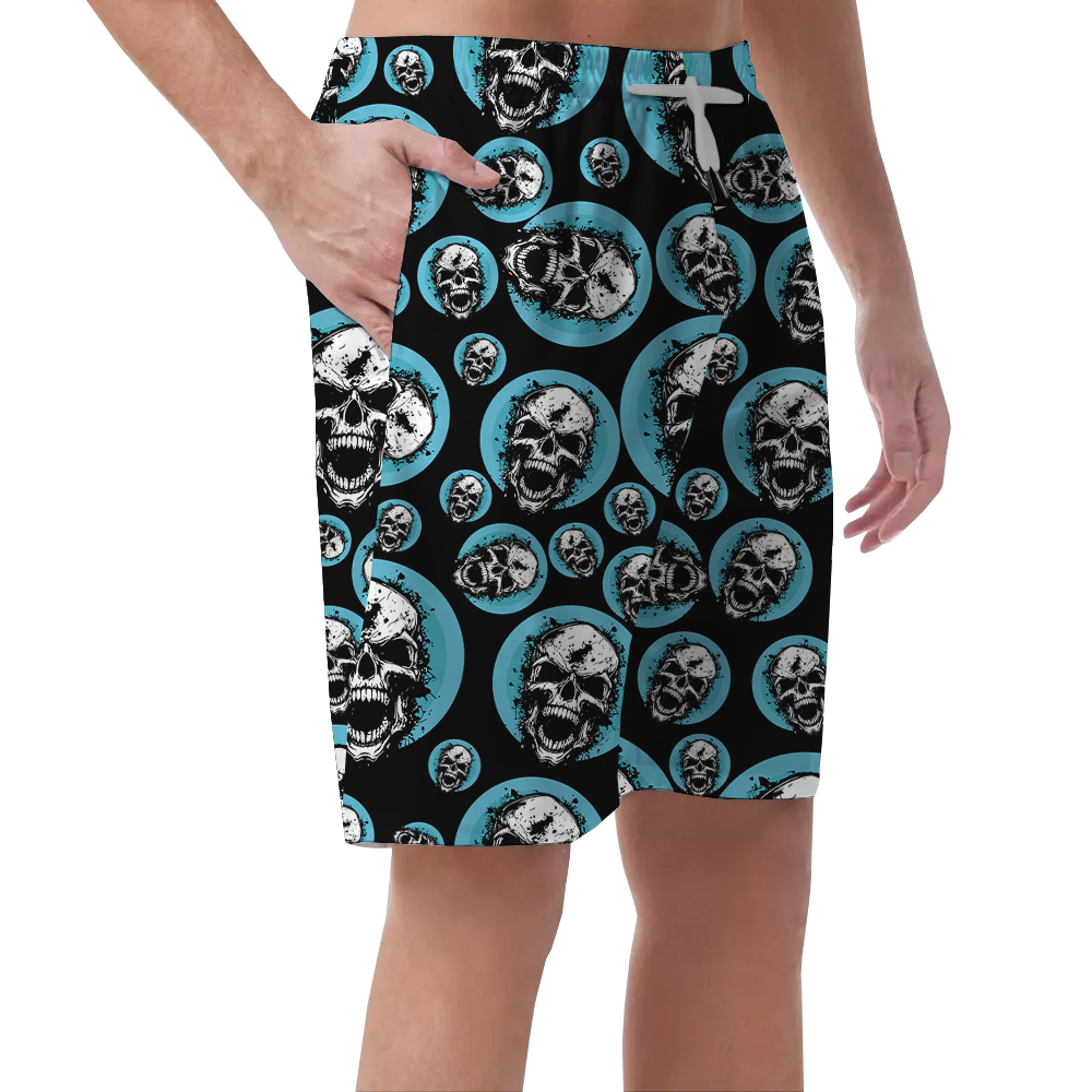 Scary Skull Halloween Hawaiian Beach Shorts
