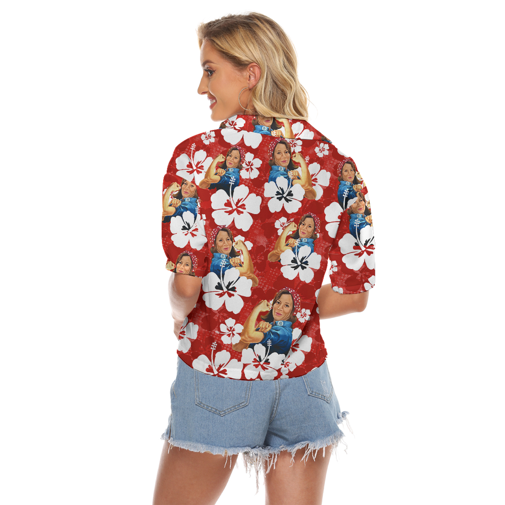 Kamala Harris Hibiscus Red Crop Top Shirt