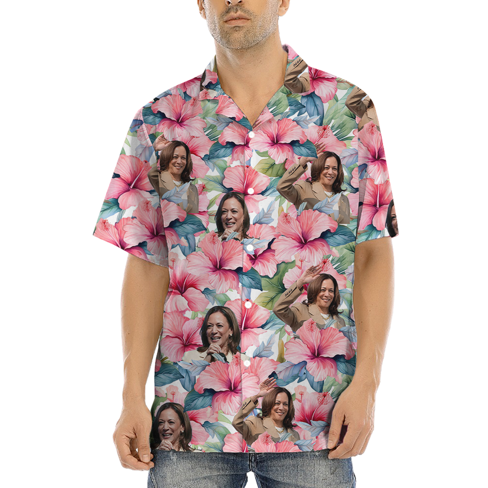Kamala Harris Floral Hawaiian Shirt - variant image 1