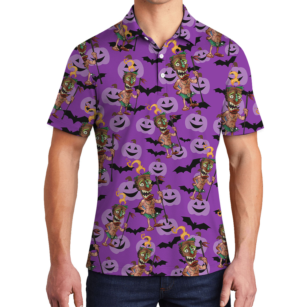 Spooky Tiki Halloween Polo Shirt - variant image 1