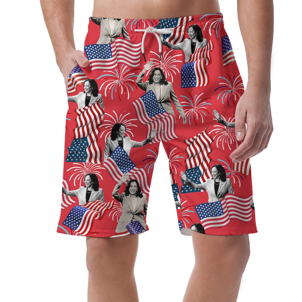 Kamala Harris American Flag Summer Shorts - variant image 1
