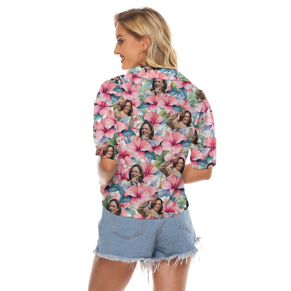 Kamala Harris Hibiscus Pink Crop Top Shirt