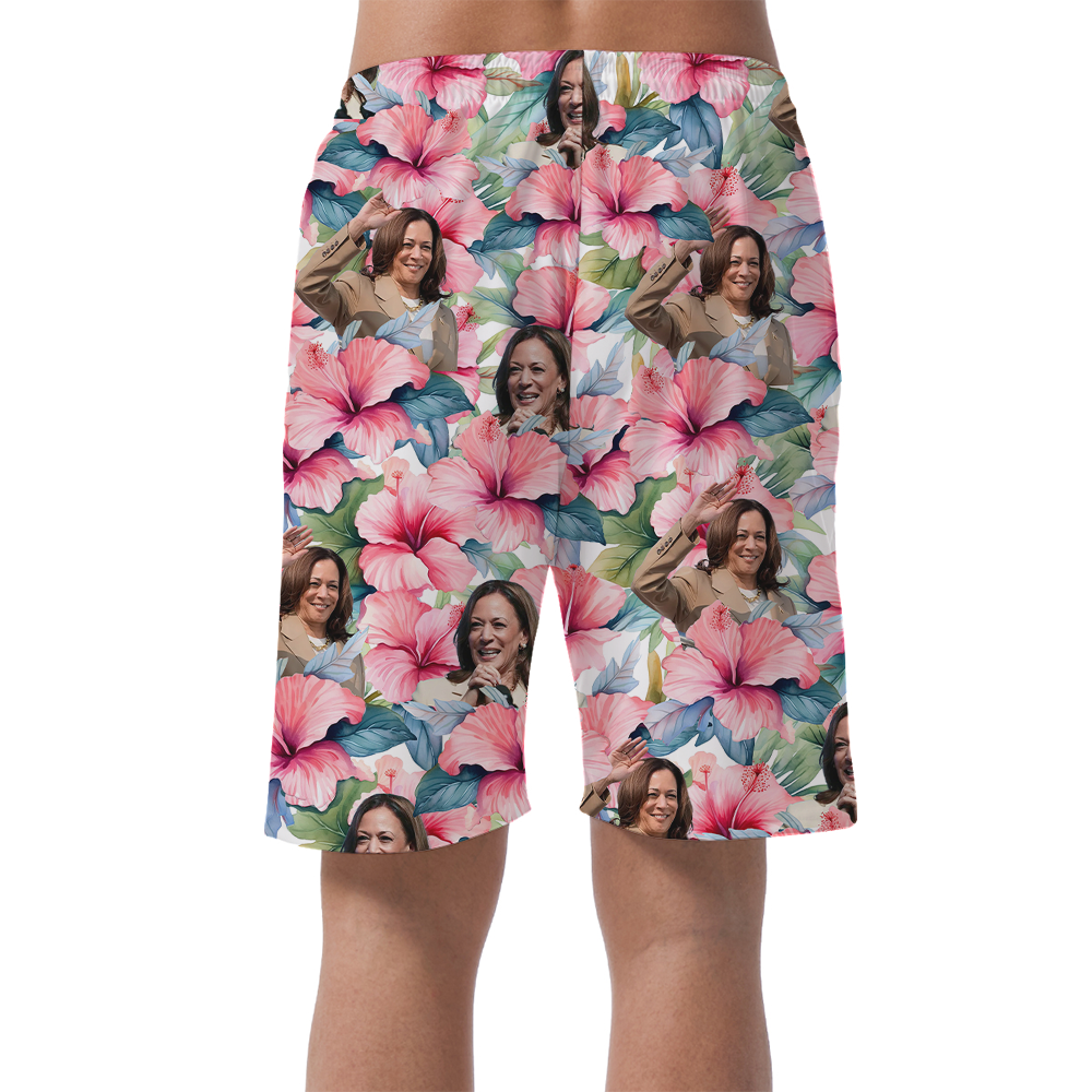Kamala Harris Floral Beach Shorts