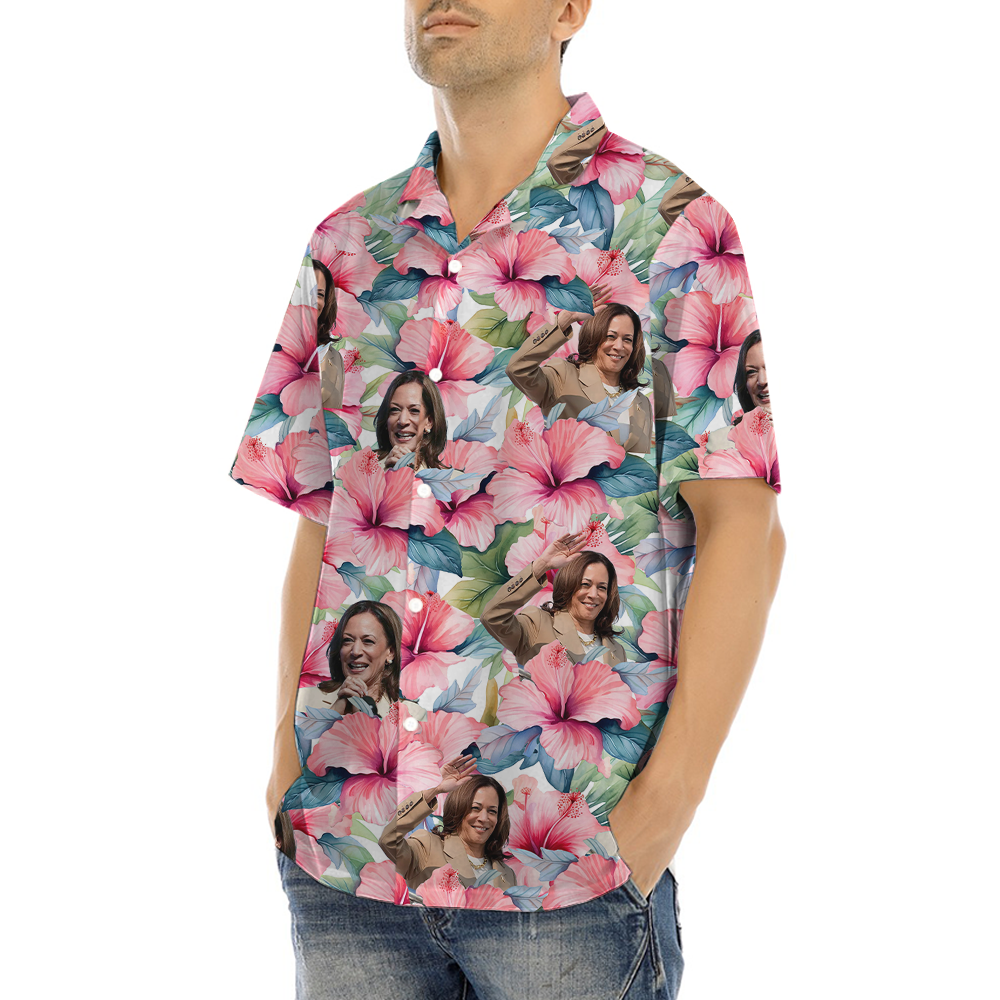 Kamala Harris Floral Hawaiian Shirt
