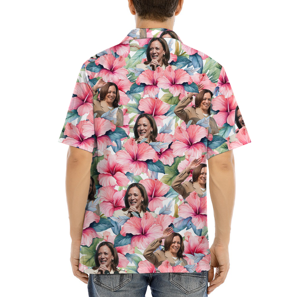 Kamala Harris Floral Hawaiian Shirt