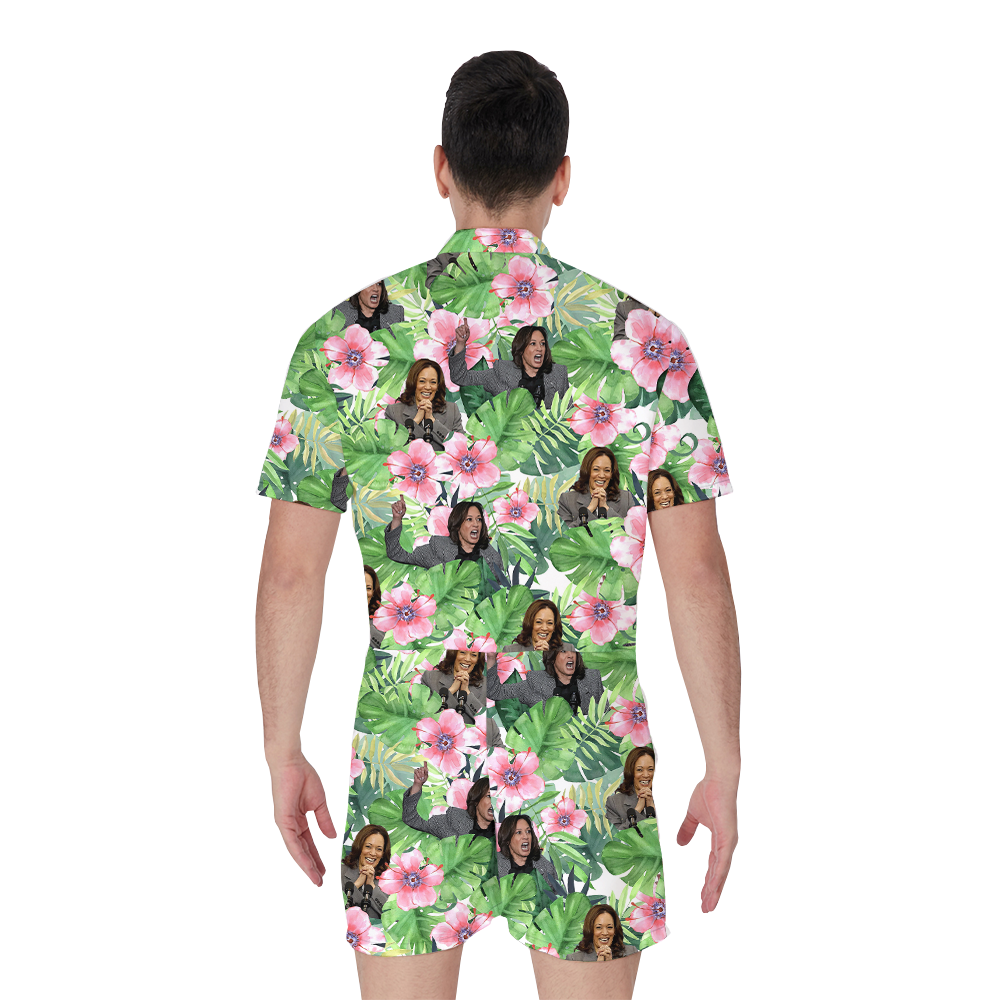 Kamala Harris Tropical Hawaiian Romper