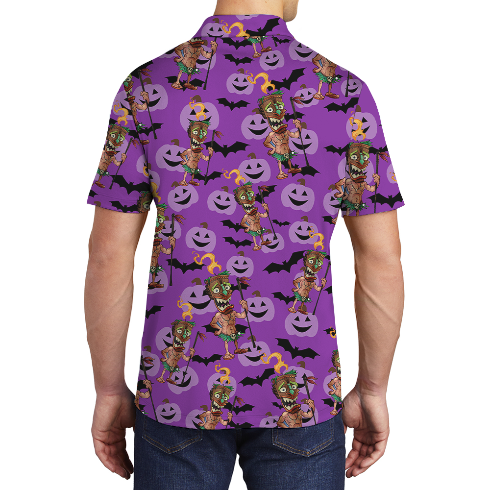 Spooky Tiki Halloween Polo Shirt