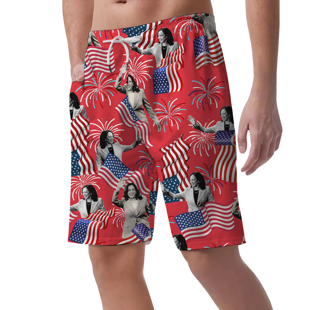 Kamala Harris American Flag Summer Shorts