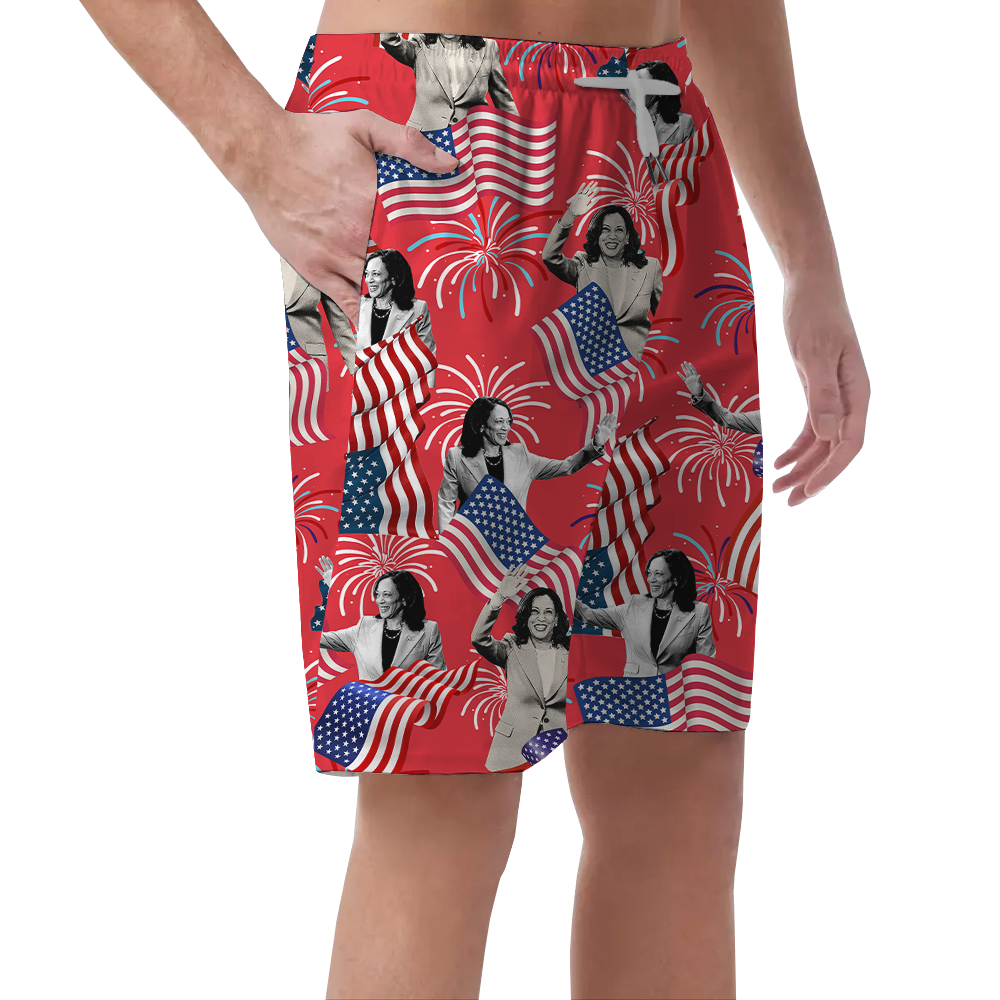 Kamala Harris American Flag Summer Shorts