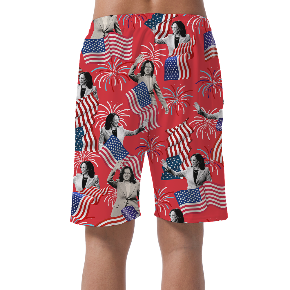 Kamala Harris American Flag Summer Shorts
