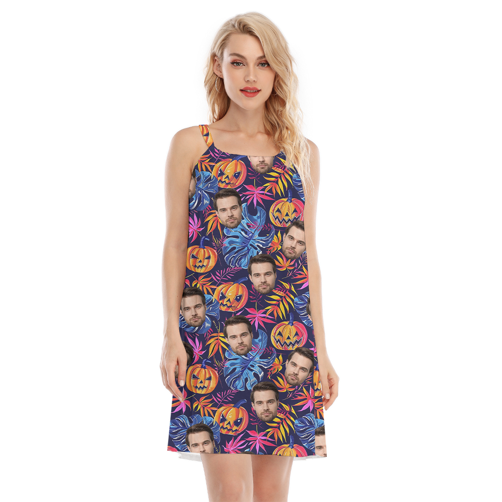 Spooky Pumpkin Custom Face Cami Dress - variant image 1