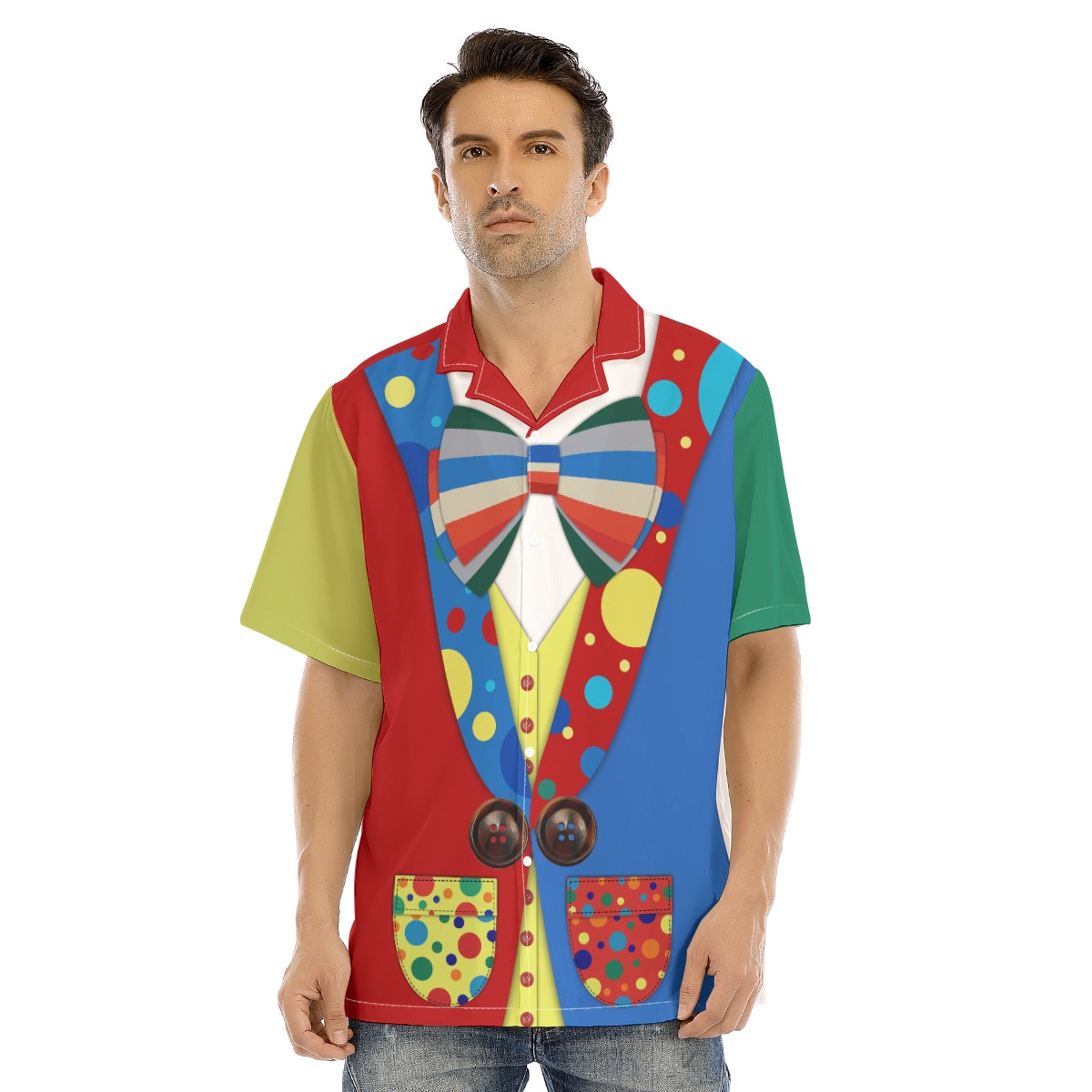 Color Block Bowtie Suit Costume Shirt - variant image 1