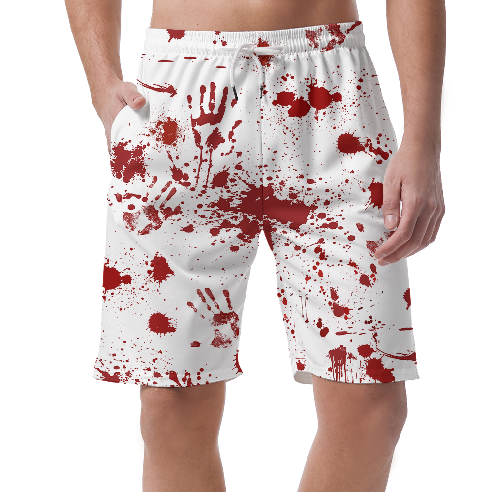 Bloody Haunted Halloween Men's Beach Shorts - variant image 1