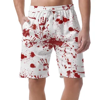 Bloody Haunted Halloween Men's Beach Shorts