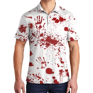 Bloody Costume Halloween Hawaiian Polo Shirt