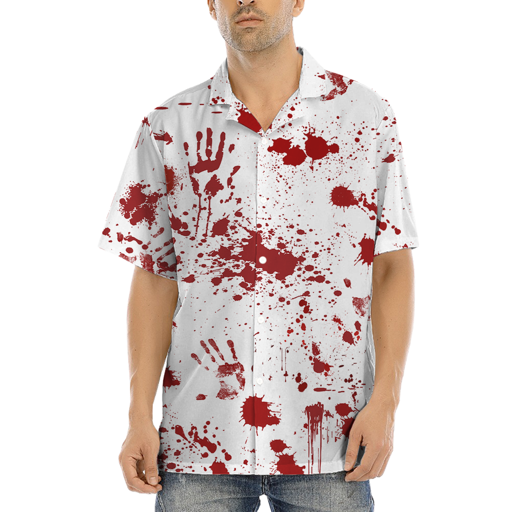 Bloody Haunted Halloween Hawaiian Shirt - variant image 1