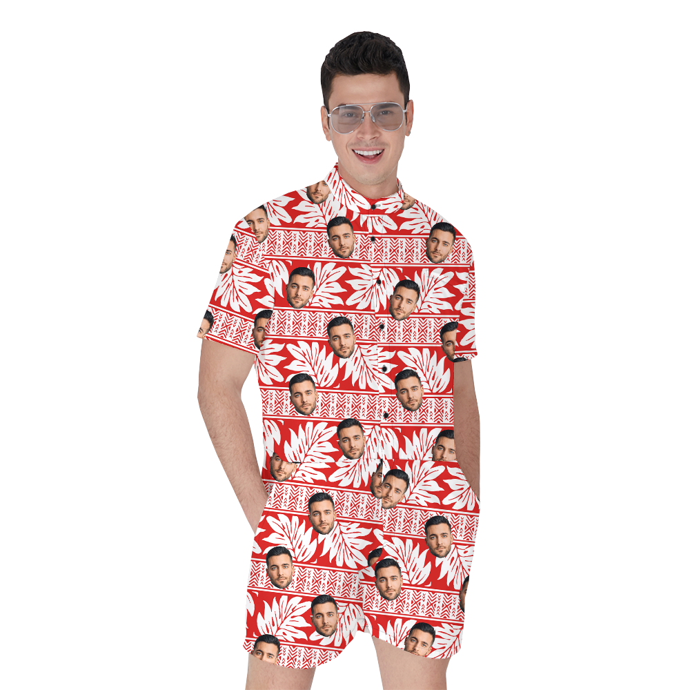 Custom Face Vintage Tropical Men's Romper - variant image 1