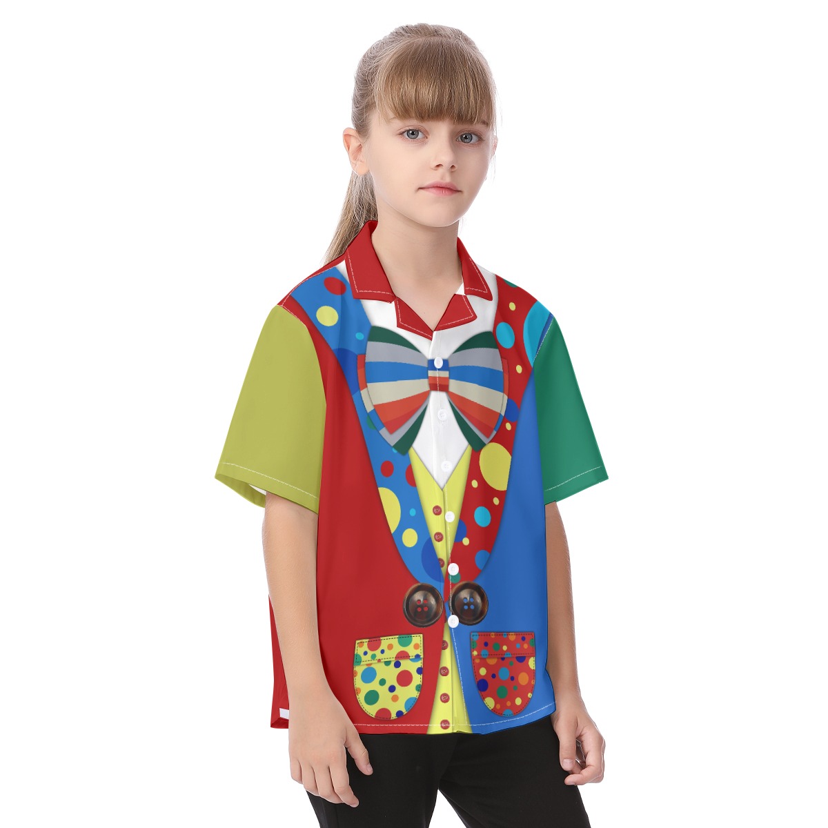 Cute Color Block Bowtie Suit Kids Shirt