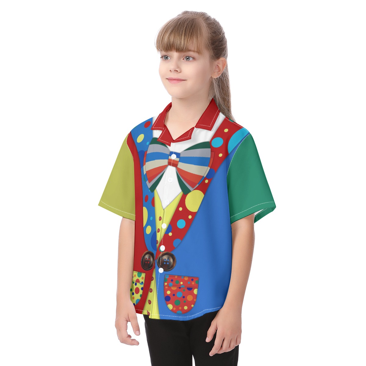 Cute Color Block Bowtie Suit Kids Shirt