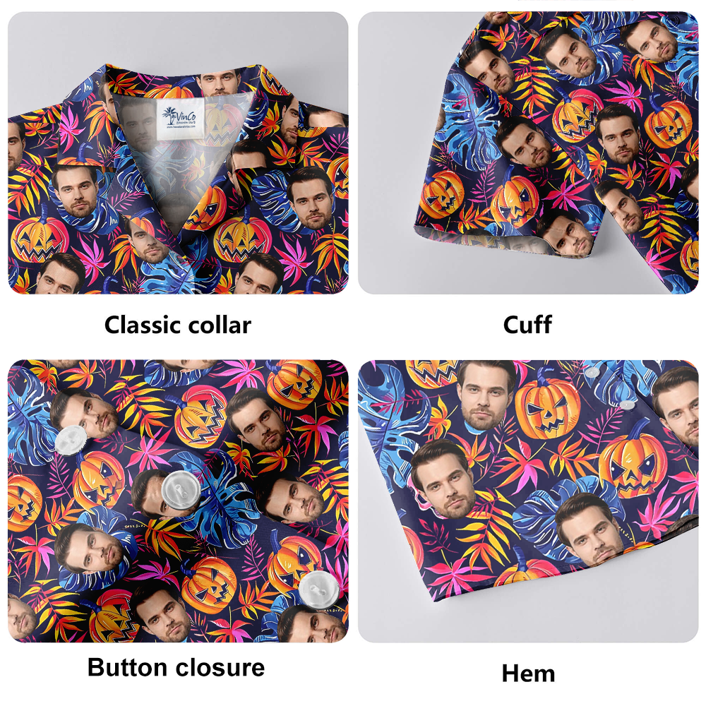 Horror Custom Face Spooky Pumpkin Hawaiian Shirt