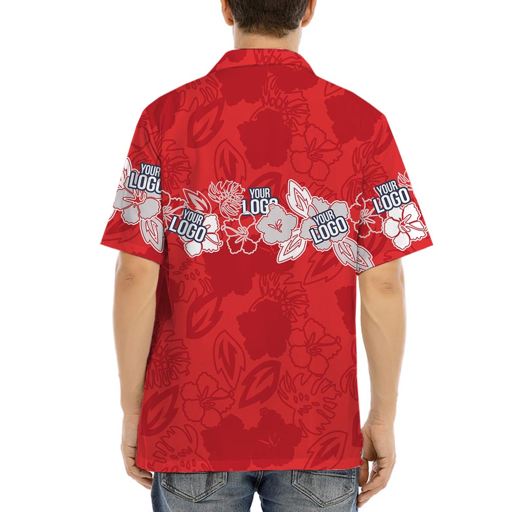 Personalized Team Logo Men's Red Hawaiian Shirt