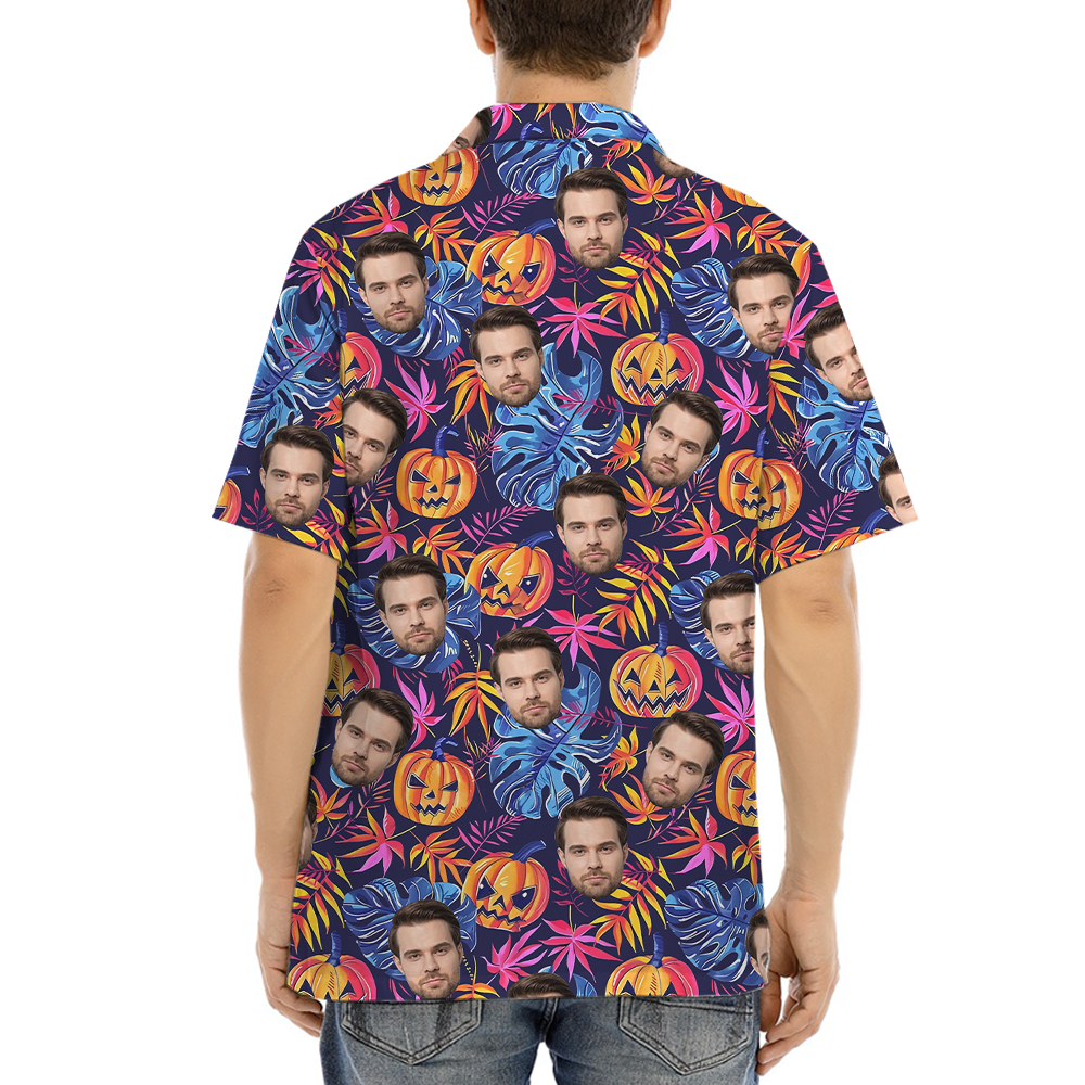 Horror Custom Face Spooky Pumpkin Hawaiian Shirt