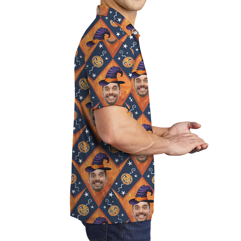 Custom Face Spooky Halloween Men's Polo Shirt