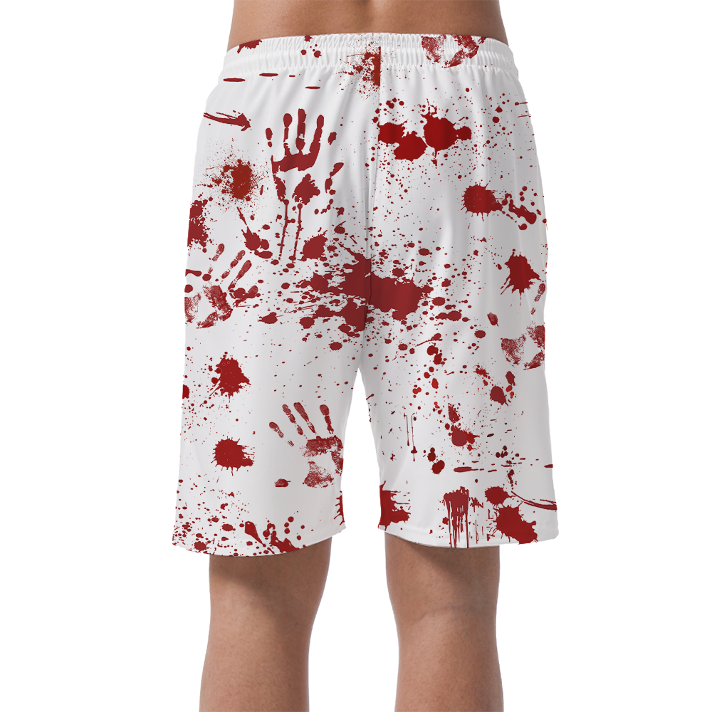 Bloody Haunted Halloween Men's Beach Shorts