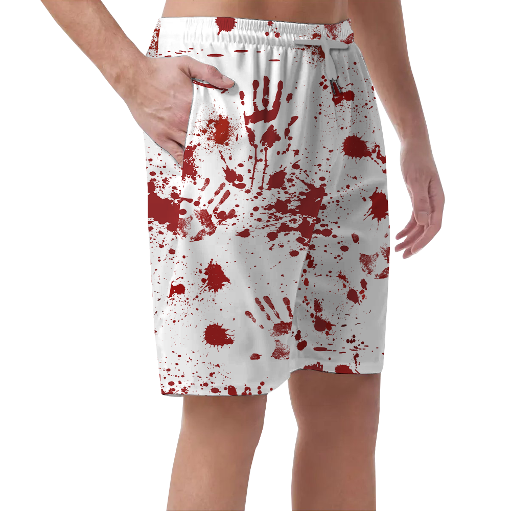 Bloody Haunted Halloween Men's Beach Shorts