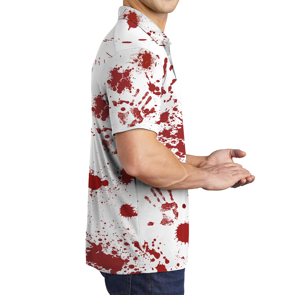 Bloody Costume Halloween Hawaiian Polo Shirt