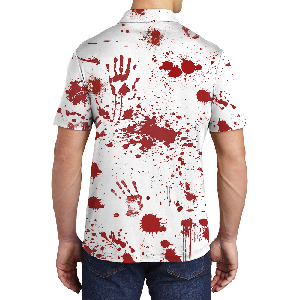 Bloody Costume Halloween Hawaiian Polo Shirt