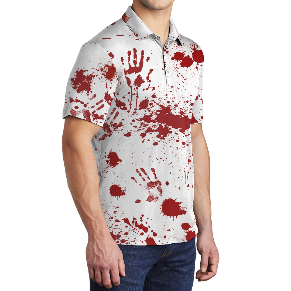 Bloody Costume Halloween Hawaiian Polo Shirt