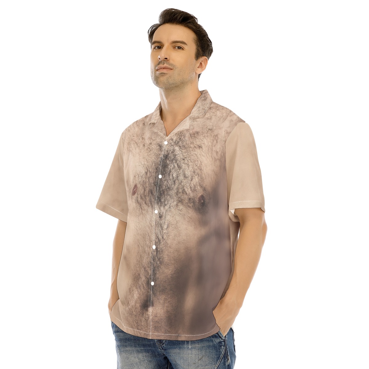 Ugly Hairy Chest Funny Hawaiian Shirt