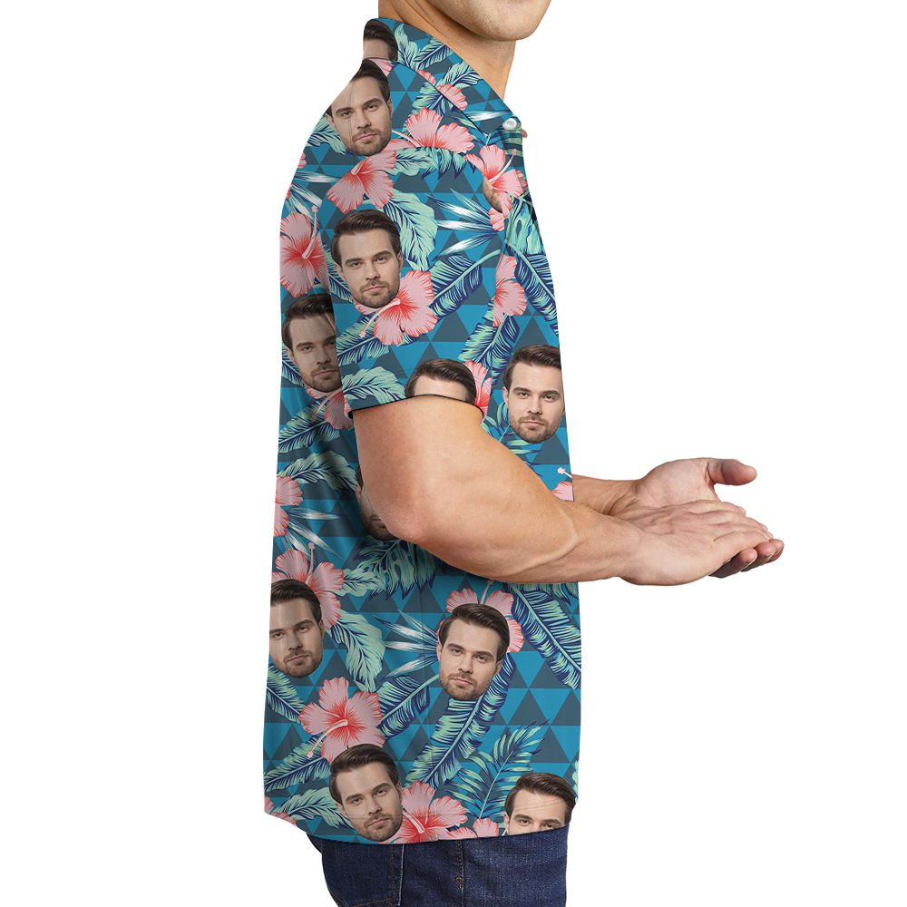 Tropical Green Polo Golf Shirt With Custom Face