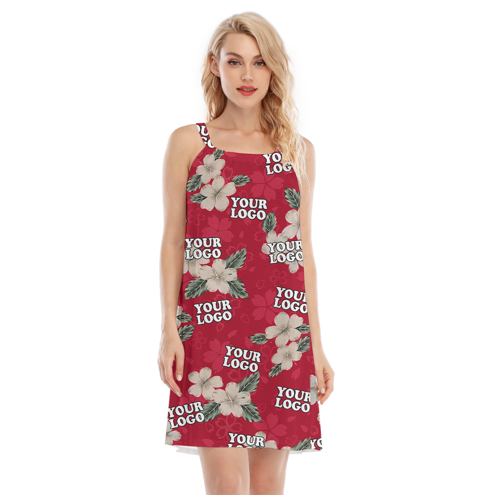 Vintage Hibiscus Luau Dress With Custom Company Logo - variant image 1