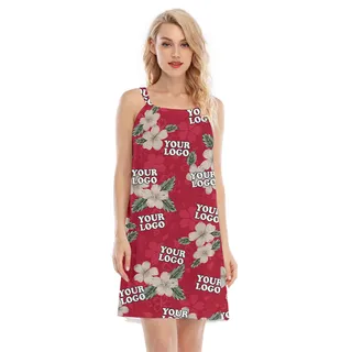 Vintage Hibiscus Luau Dress With Custom Company Logo