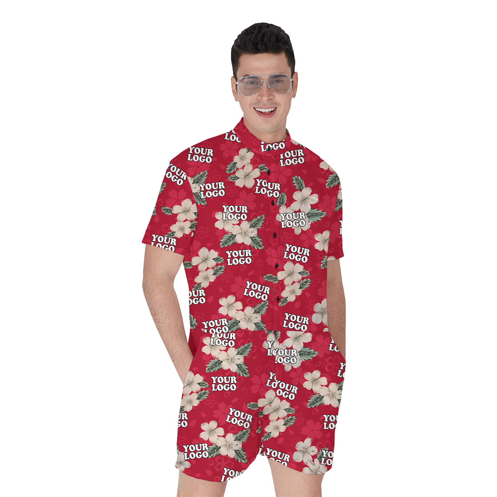 Classic Hibiscus Romper With Custom Company Logo - variant image 1