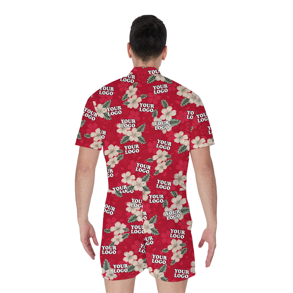 Classic Hibiscus Romper With Custom Company Logo