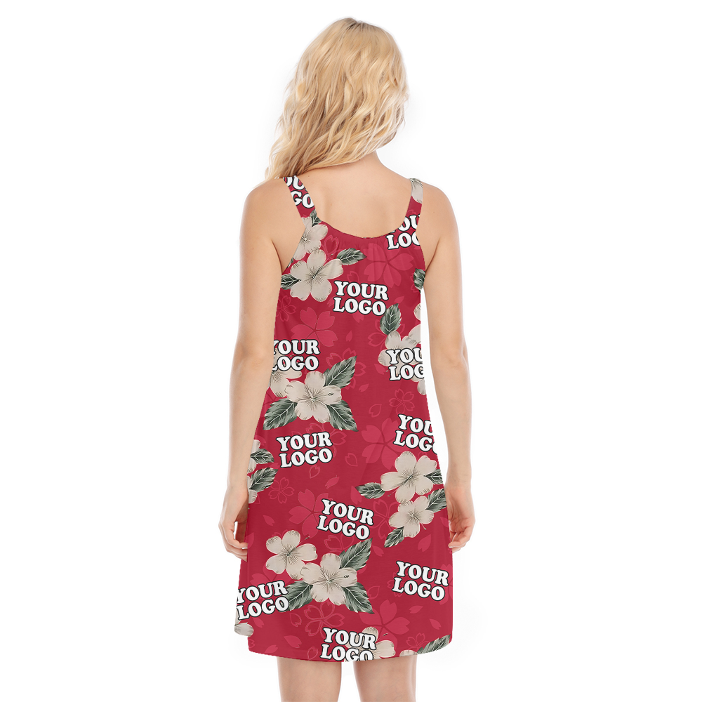 Vintage Hibiscus Luau Dress With Custom Company Logo