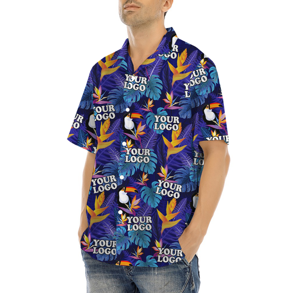Tropical Toucan Hawaiian Shirt With Custom Logo