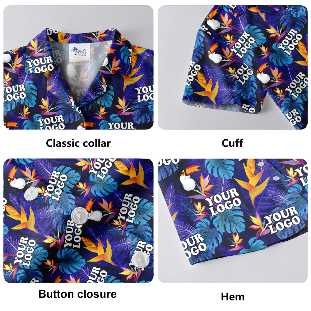 Tropical Toucan Hawaiian Shirt With Custom Logo