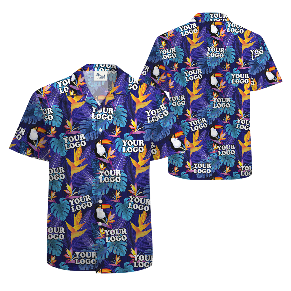 Tropical Toucan Hawaiian Shirt With Custom Logo