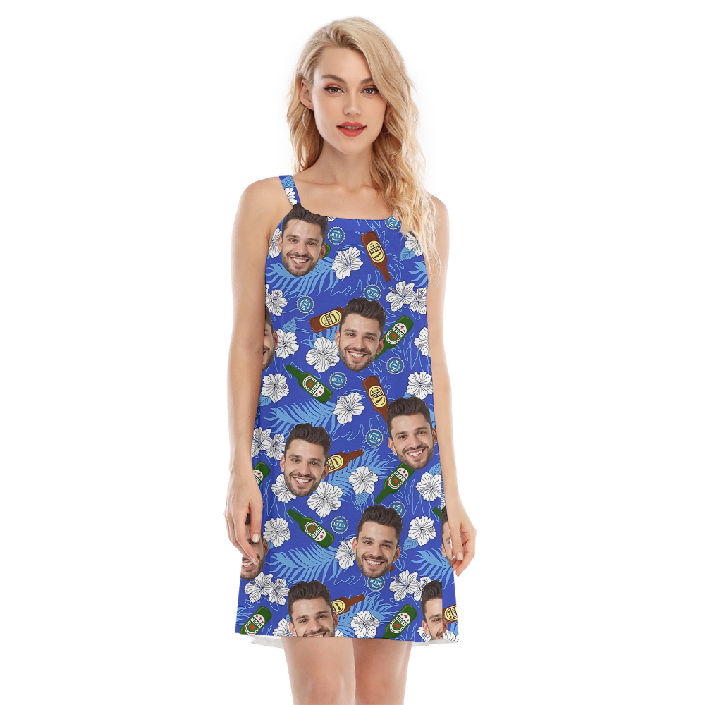 Floral Beer Aloha Dress With Custom Face - variant image 1