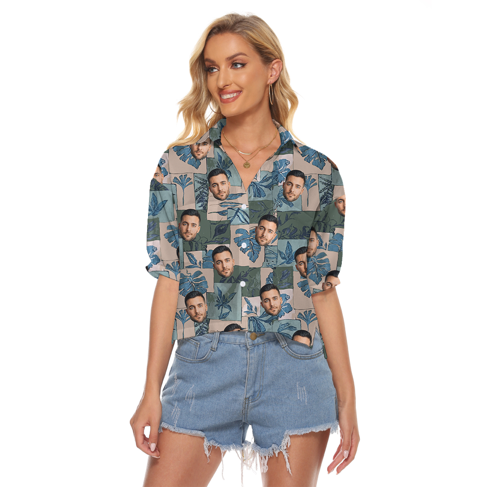 Custom Women's Vintage Cropped Shirt With Multiple Faces - variant image 1