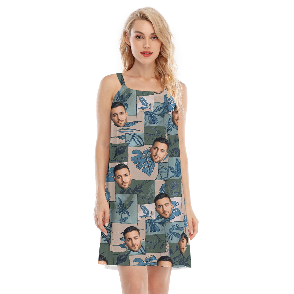 Custom Vintage Tropical Cami Dress With Face - variant image 1