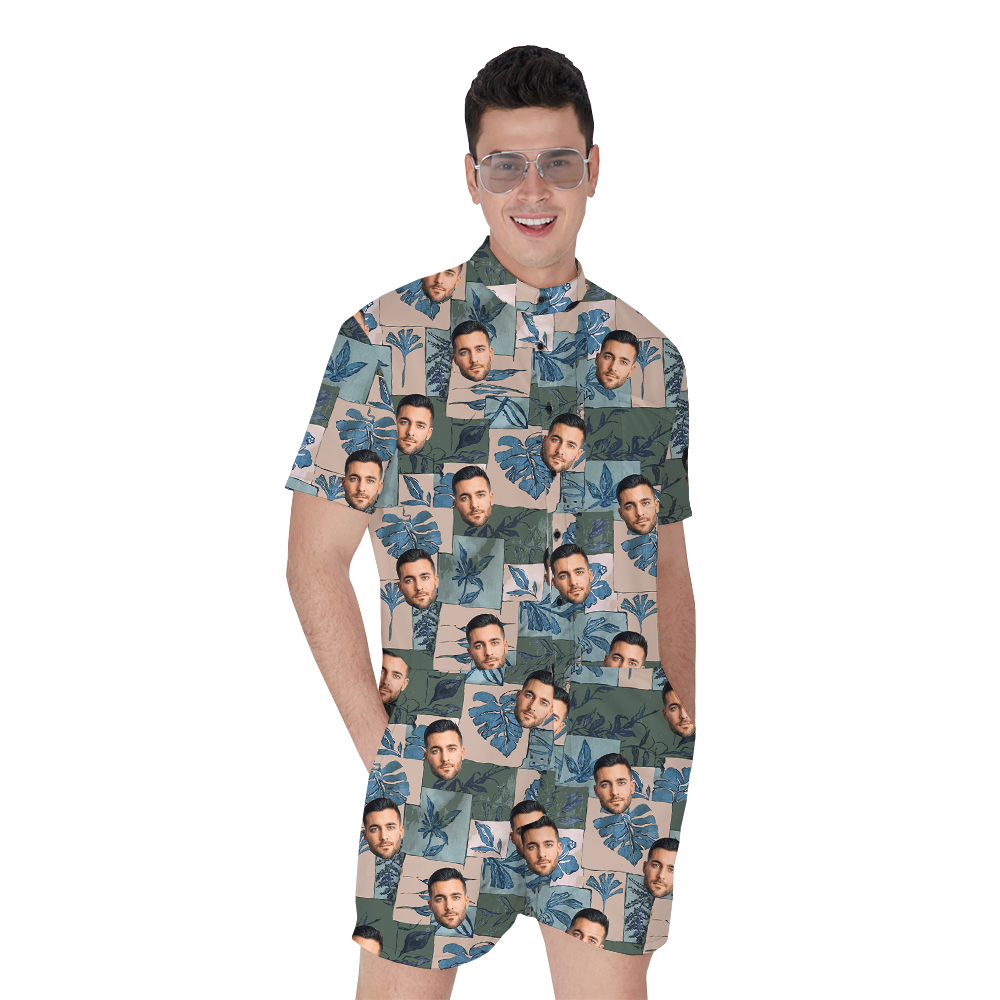 Custom Vintage Tropical Romper With Face - variant image 1