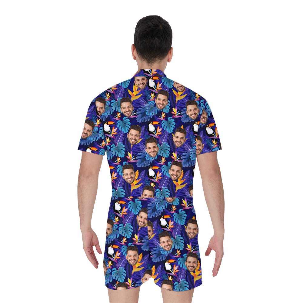 Custom Tropical Toucan Romper With Multiple Faces