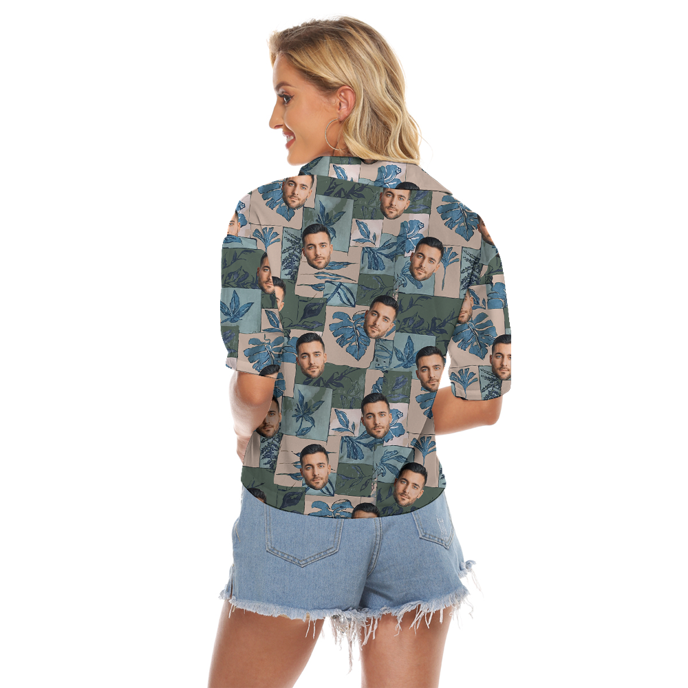 Custom Women's Vintage Cropped Shirt With Multiple Faces