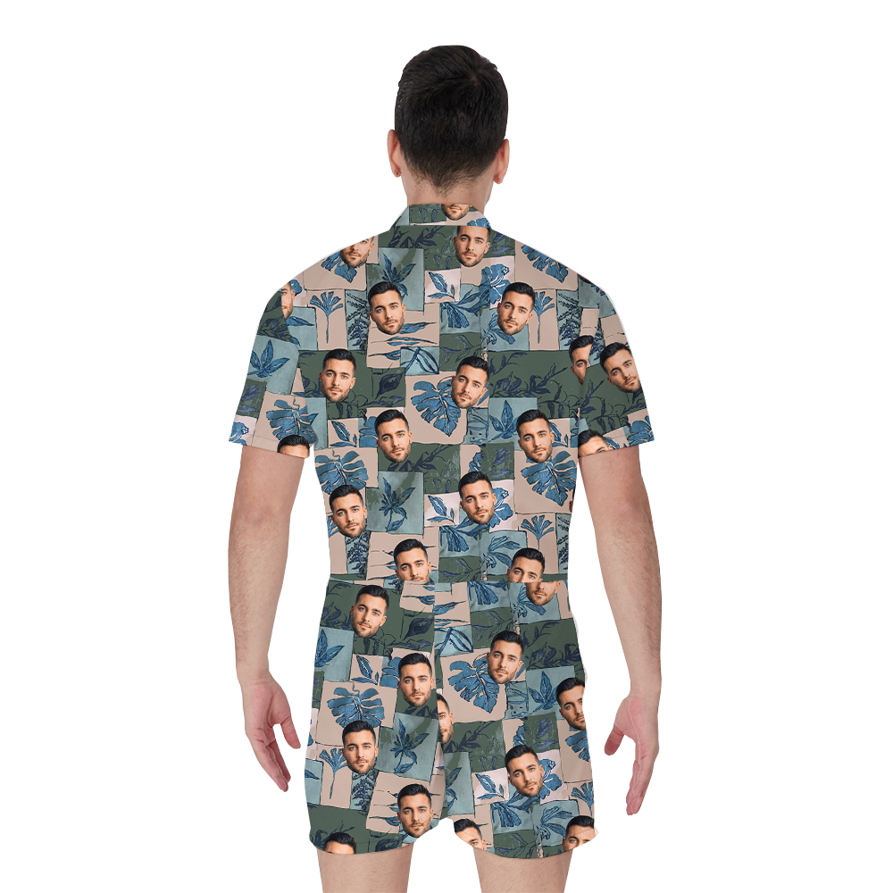 Custom Vintage Tropical Romper With Face